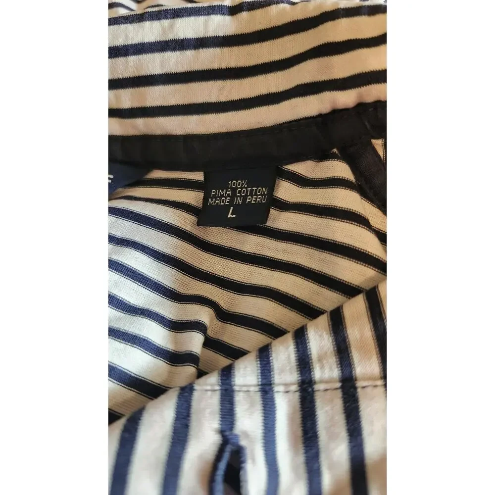 VTG Ralph Lauren Shirt Men Sz Large Golf Polo 100% Pima Cotton Stripe Mt121